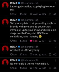 Rema Warns Davido to Stop Copying His Fashion Style